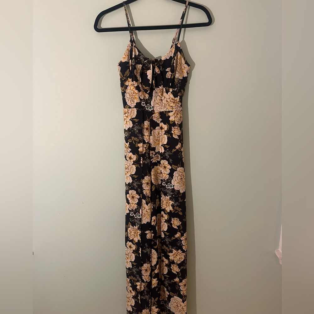 floral navy jumpsuit